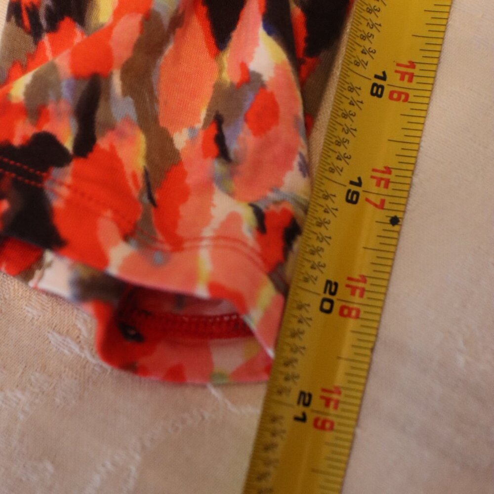 CAbi 374 Abstract Watercolor Jersey Shirt Shift Dress Belted 3/4 Sleeves Large - Picture 15 of 16